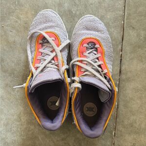 Nike LeBron 20 Gray and Orange Basketball Sneakers